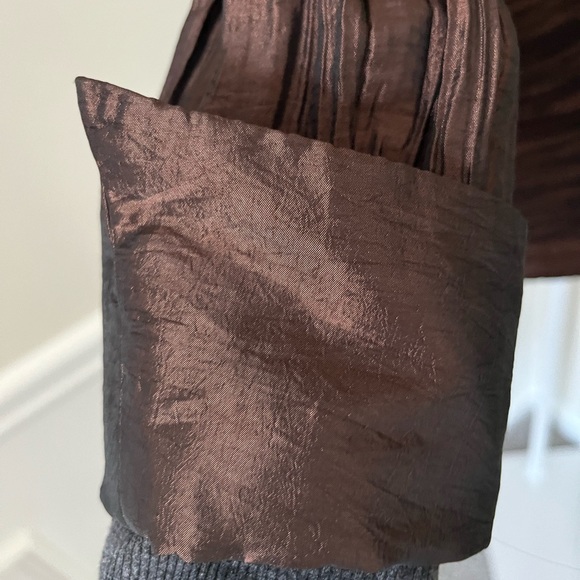 CACHET Vintage Copper Brown Satin Crop Crossover Wrap Jacket Top Lined Women’s 8 - Picture 6 of 11